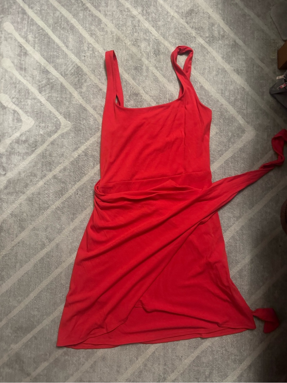 Wilfred Red Saturn Mini Sleeveless Wrap Dress - Picture 3 of 5